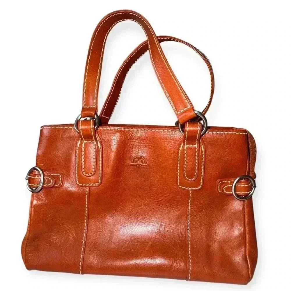 Green by Tony Perotti Italian women’s Leather Handbag – Classic Brown Tote Purse